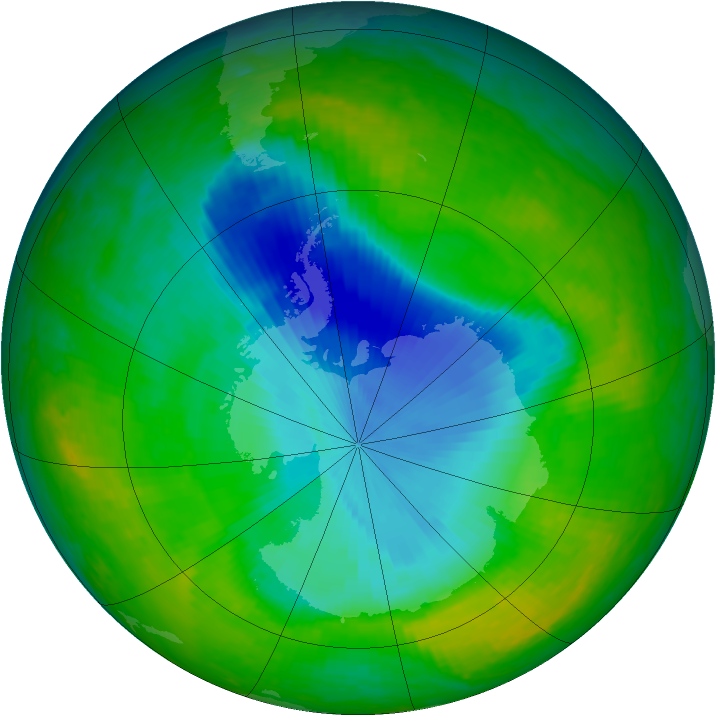 Antarctic ozone map for 27 November 2003
